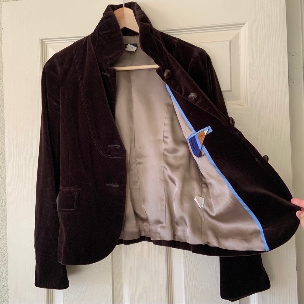 J.Crew Velvet leather 4-button Jacket